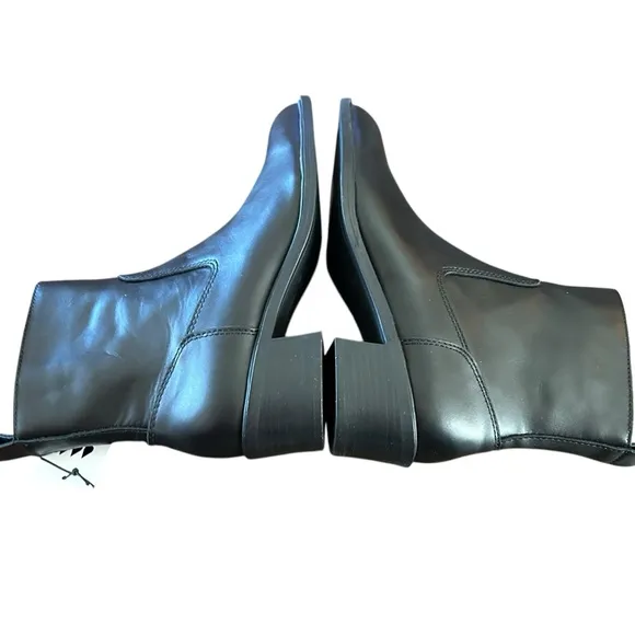 Dolce Vita Bili H20 Black Leather Pointed-Toe Ankle Booties Waterproof NEW 6
