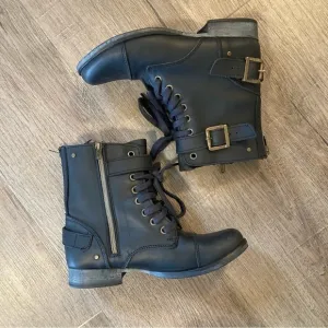 Dolce Vita Black Zip Moto Combat Boots 6.5 EUC
