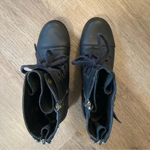 Dolce Vita Black Zip Moto Combat Boots 6.5 EUC