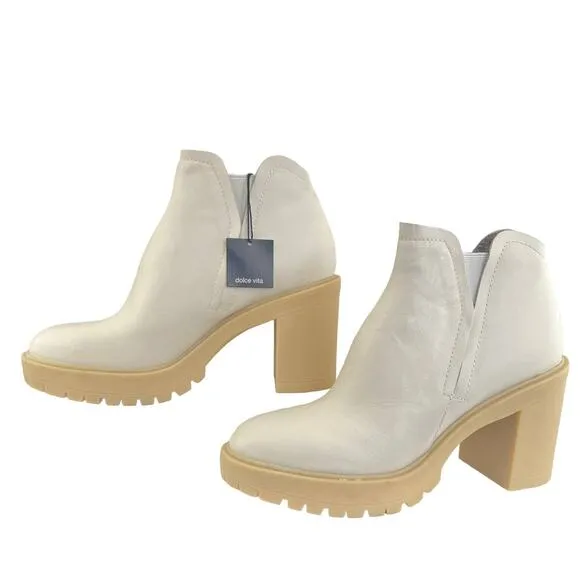 Dolce Vita Cache H20 Boots Ivory Size 11 Ankle Bootie Platform Waterproof Grunge