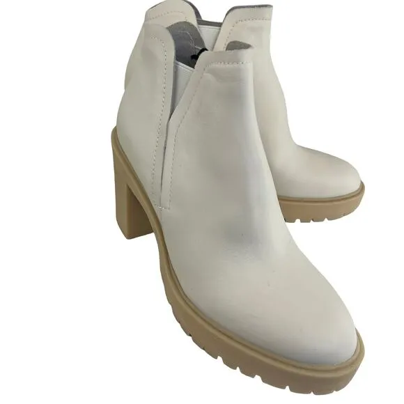 Dolce Vita Cache H20 Boots Ivory Size 11 Ankle Bootie Platform Waterproof Grunge