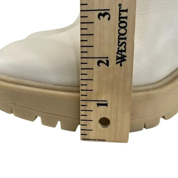 Dolce Vita Cache H20 Boots Ivory Size 11 Ankle Bootie Platform Waterproof Grunge