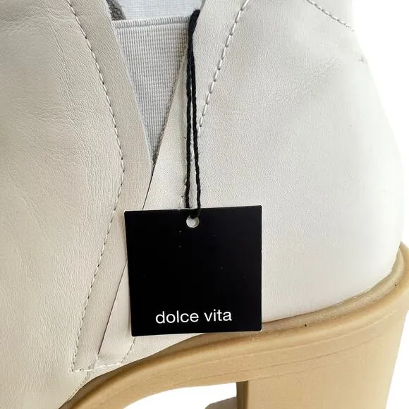 Dolce Vita Cache H20 Boots Ivory Size 11 Ankle Bootie Platform Waterproof Grunge