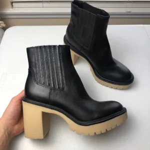 Dolce Vita Caster H2O Booties Black Leather Tan Size 7.5
