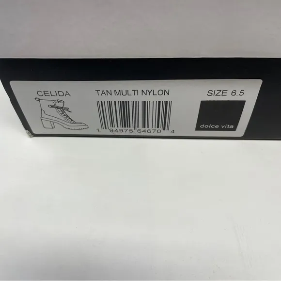 Dolce Vita Celida Nylon Leather Lace Up Heeled Lugged Sole Boots - NWT
