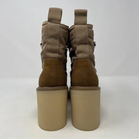 Dolce Vita Celida Nylon Leather Lace Up Heeled Lugged Sole Boots - NWT