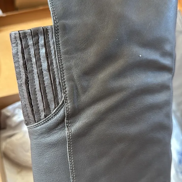 Dolce Vita Gray Leather Knee High Riding Boots size 7 New in box