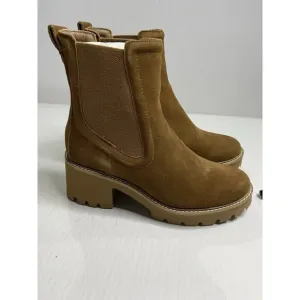 Dolce Vita Hawk H20 Chestnut Suede Waterproof Womens 6.5 Chelsea Boot New chunky