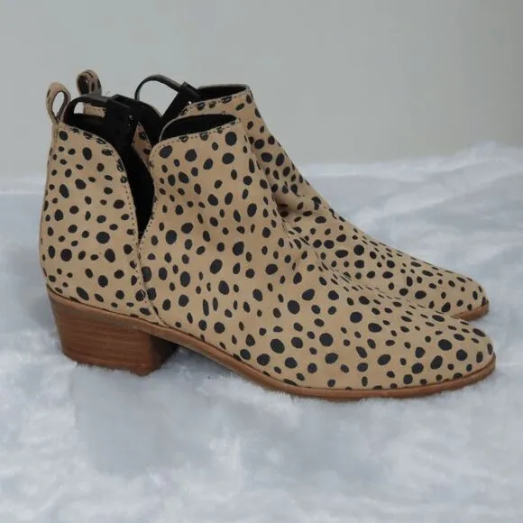 Dolce Vita Leopard Leather Ankle Boots Kaidie size 8 M women’s booties