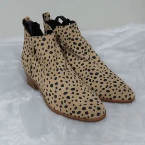 Dolce Vita Leopard Leather Ankle Boots Kaidie size 8 M women’s booties