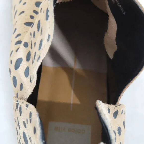 Dolce Vita Leopard Leather Ankle Boots Kaidie size 8 M women’s booties