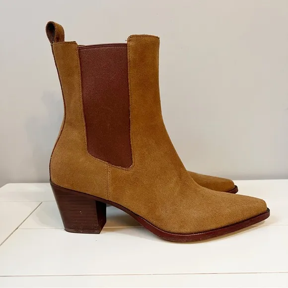 Dolce Vita Shadie H2O Western Booties Brown Suede Size 7