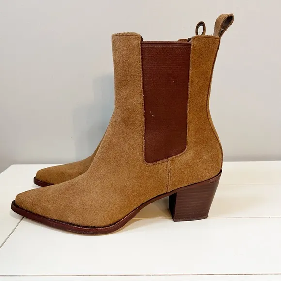 Dolce Vita Shadie H2O Western Booties Brown Suede Size 7