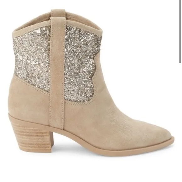 DOLCE VITA Shreya Glitter Suede Cowboy Boots