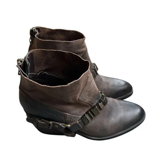 Dolce vita Teyla brown distressed leather pointed toe cowboy riding boots 10 EUC