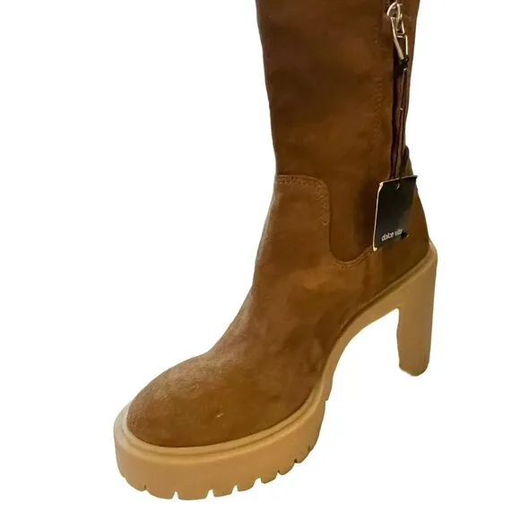 Dolce Vita Waterproof Corry H2O Suede Lug Boot Knee High Boots Sz 6.5 NEW