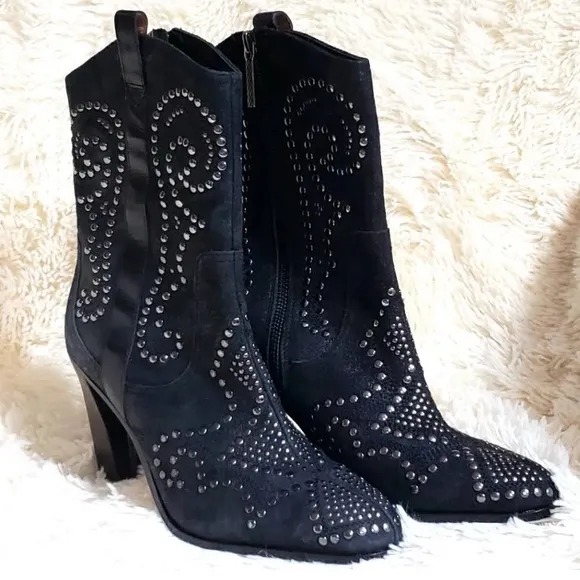 Donald J. Pliner Olivia Leather Boots | Color: Black/Silver | Size: 8
