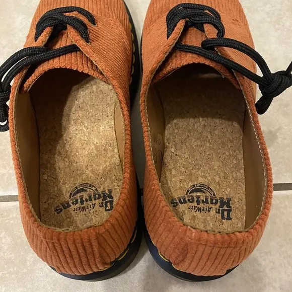 Dr. Doc Martens 1461 Corduroy Men’s 9 Oxford Duchess Boots Orange