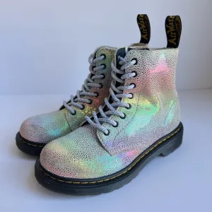 Dr. Martens 1460 Pascal Multicolor Metallic Leather Lace Up kids Boots size 1