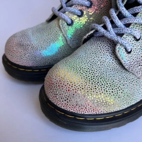 Dr. Martens 1460 Pascal Multicolor Metallic Leather Lace Up kids Boots size 1