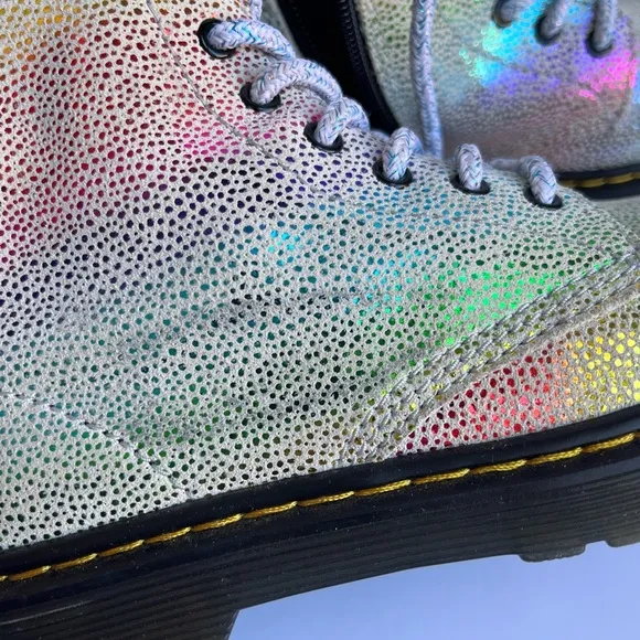 Dr. Martens 1460 Pascal Multicolor Metallic Leather Lace Up kids Boots size 1
