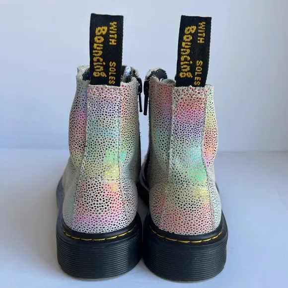Dr. Martens 1460 Pascal Multicolor Metallic Leather Lace Up kids Boots size 1