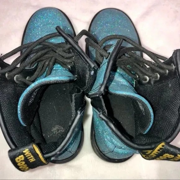 Dr. Martens 1460 Pascal Turquoise Fine Glitter Combat Boots