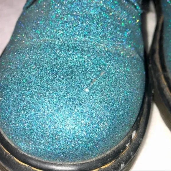 Dr. Martens 1460 Pascal Turquoise Fine Glitter Combat Boots