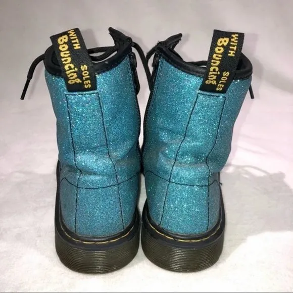 Dr. Martens 1460 Pascal Turquoise Fine Glitter Combat Boots