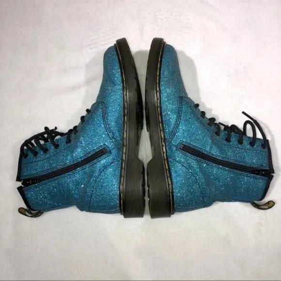 Dr. Martens 1460 Pascal Turquoise Fine Glitter Combat Boots