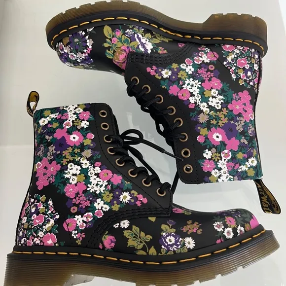 DR MARTENS 1460 Pascal Vintage Floral Leather Boots