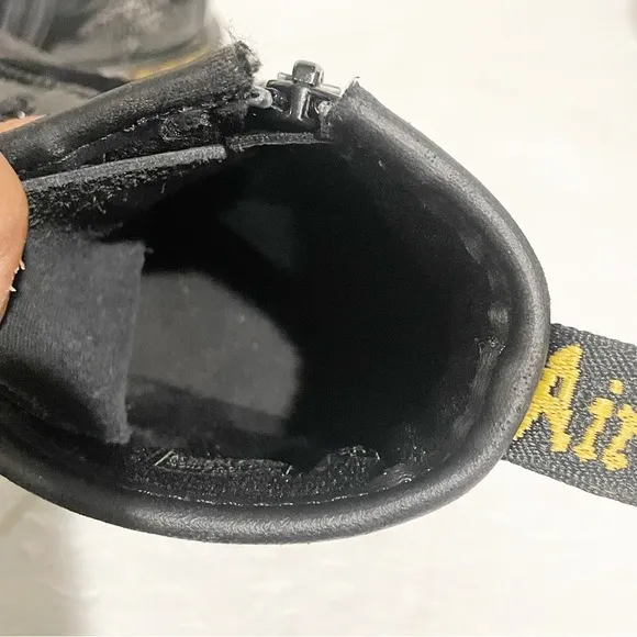 Dr. Martens 1460 Youth Size 2 Black Patent Leather Star Pattern Boots