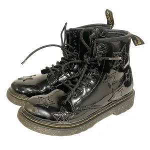 Dr. Martens 1460 Youth Size 2 Black Patent Leather Star Pattern Boots