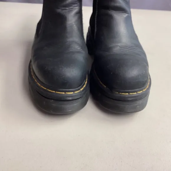 Dr. Martens Audrick Chelsea Boots Platform Stacked Sole Black Mens 11 Leather