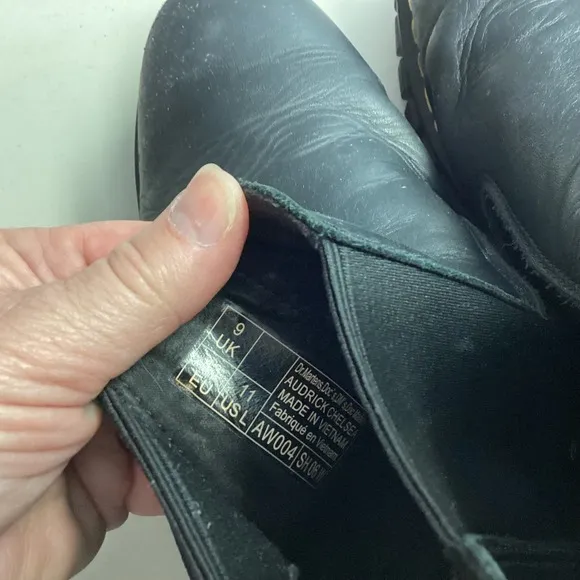 Dr. Martens Audrick Chelsea Boots Platform Stacked Sole Black Mens 11 Leather