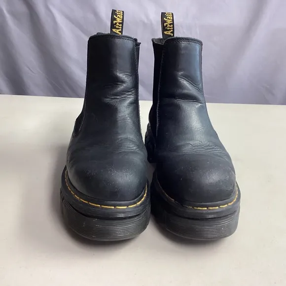 Dr. Martens Audrick Chelsea Boots Platform Stacked Sole Black Mens 11 Leather