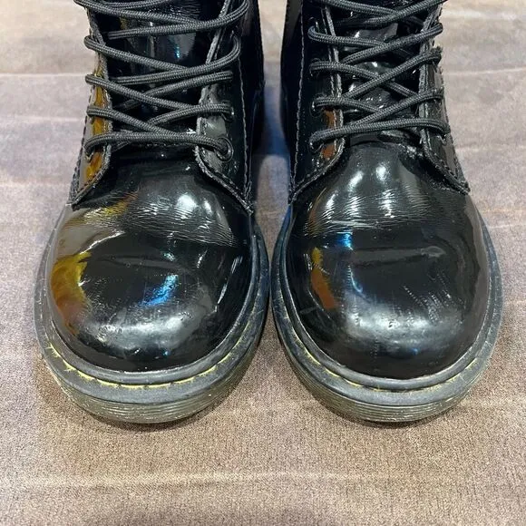 Dr. Martens Black Patent Leather Boots 1460 Size US 13c