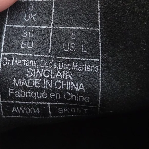 Dr. Martens Black Sinclair Leather Platform Boots Size 5
