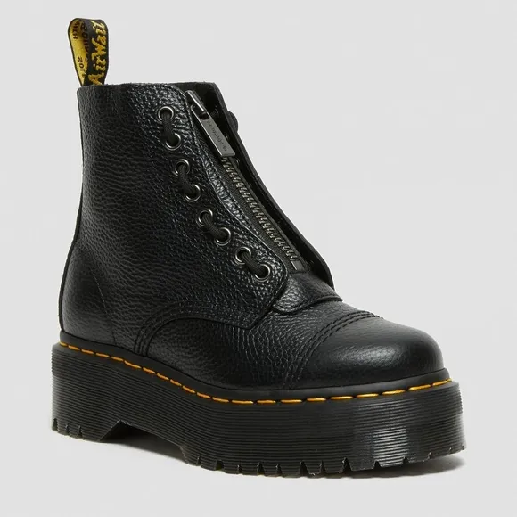 Dr. Martens Black Sinclair Leather Platform Boots Size 5