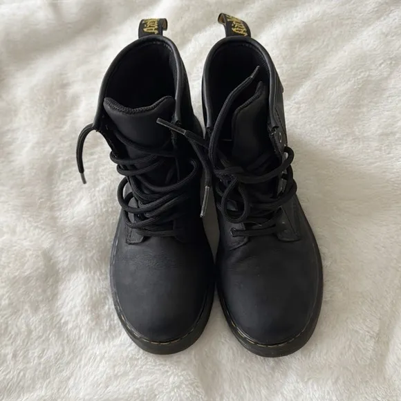 Dr. Marten's black YOUTH kids 1460 WATERPROOF LEATHER BOOTS size 2