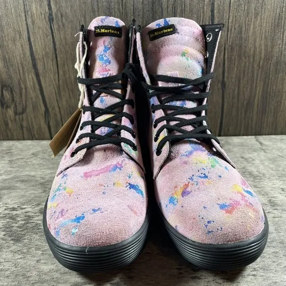Dr. Marten's Boots Women’s 7 SHERIDAN WOMEN'S CONFETTI SUEDE CASUAL Lace BOOTS