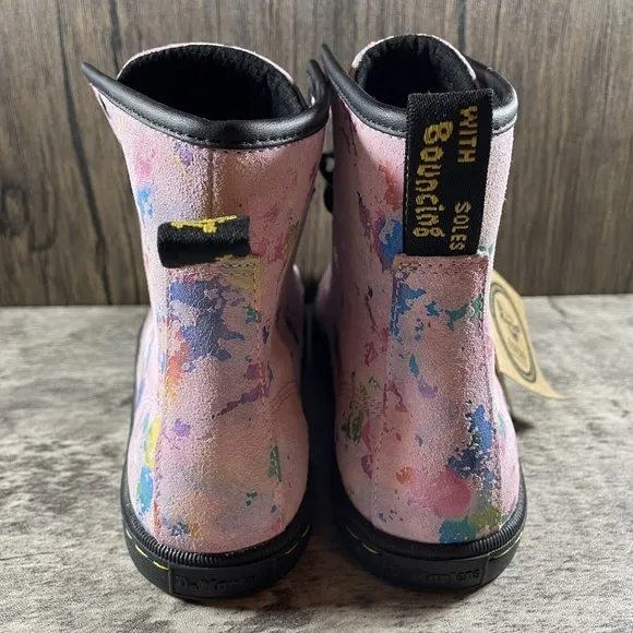 Dr. Marten's Boots Women’s 7 SHERIDAN WOMEN'S CONFETTI SUEDE CASUAL Lace BOOTS