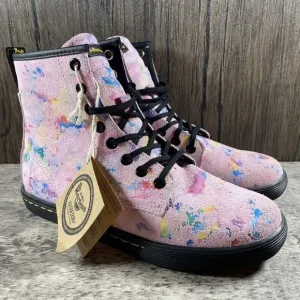 Dr. Marten's Boots Women’s 7 SHERIDAN WOMEN'S CONFETTI SUEDE CASUAL Lace BOOTS