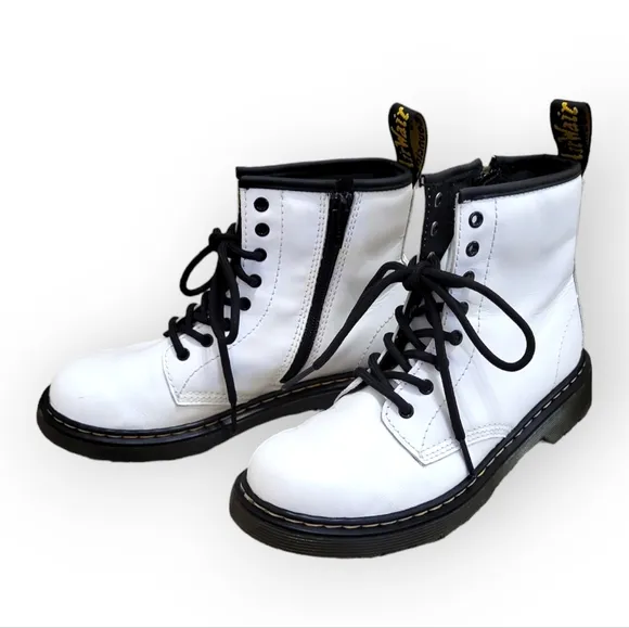 Dr. Martens Junior 1460 White Lace-up Boots Kids Size 3