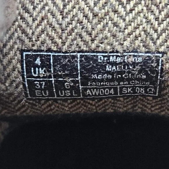 Dr. Martens Maelly Gaucho Wildhorse Lamper Boots Brown Women's Size 6 Leather