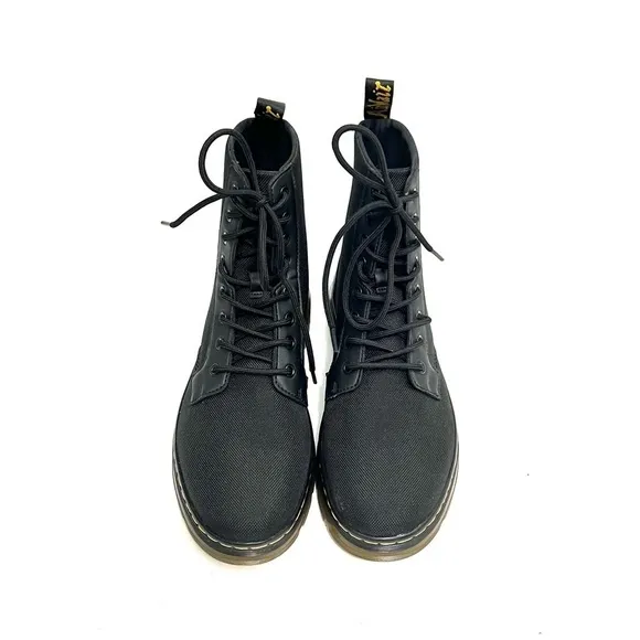 DR MARTENS | NWOT Women’s black canvas Combs platform lace up combat boots