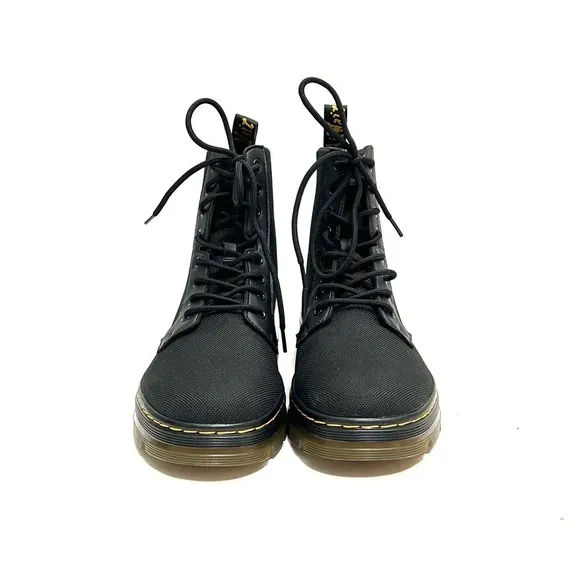 DR MARTENS | NWOT Women’s black canvas Combs platform lace up combat boots