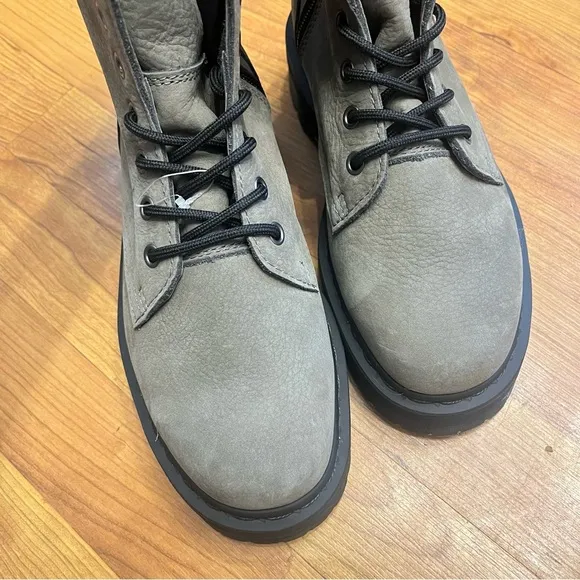 Dr. Martens sage green suede combat Boots