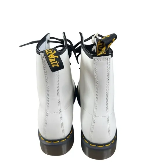 Dr. Martens White Leather Combat Boots 11 Women’s | Lace-Up Punk Goth Y2K Grunge
