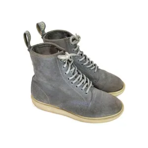 Dr Martens Whiton Gray Suede Unisex Boots Mens Size 4 Womens Size 6 High Top